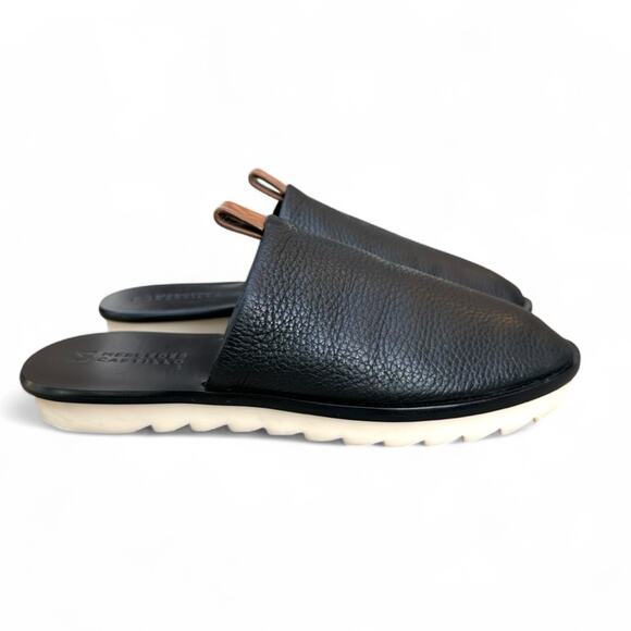 Mercedes Castillo Teah Black Leather Mules Shoes Lug Sole Minimalist Fall 6 - Picture 8 of 13